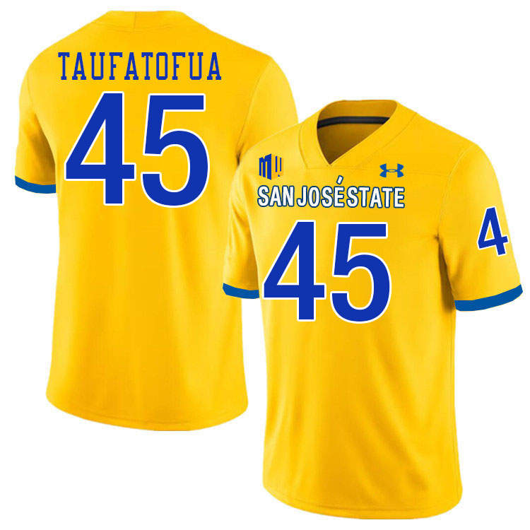 San Jose State Spartans #45 Vili Taufatofua College Football Jerseys,Uniforms-Gold